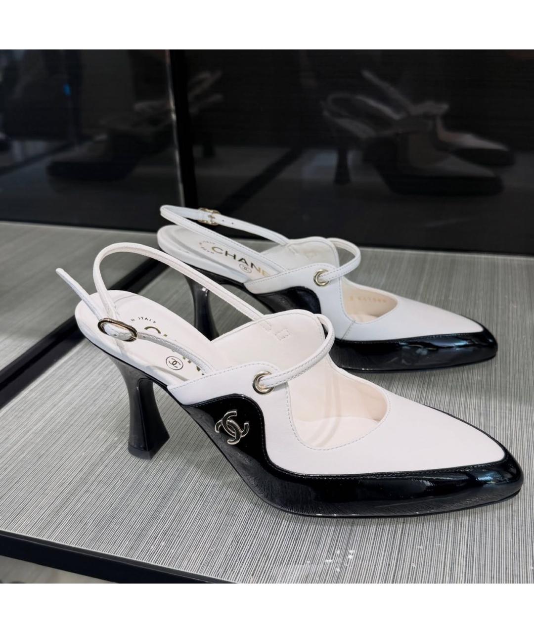 CHANEL Белые кожаные туфли, фото 3