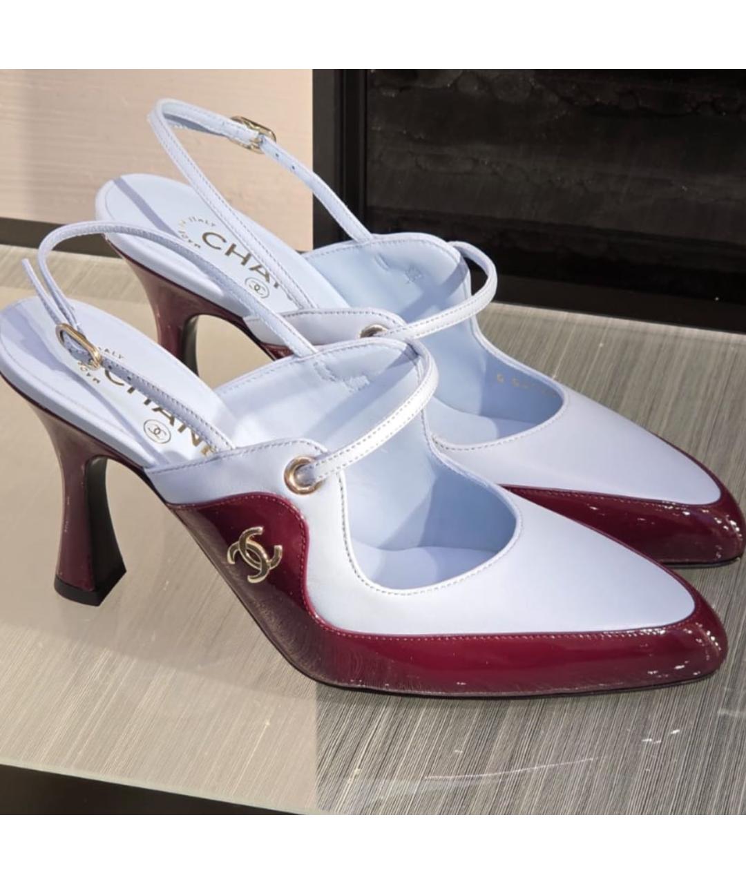 CHANEL Голубые кожаные туфли, фото 3