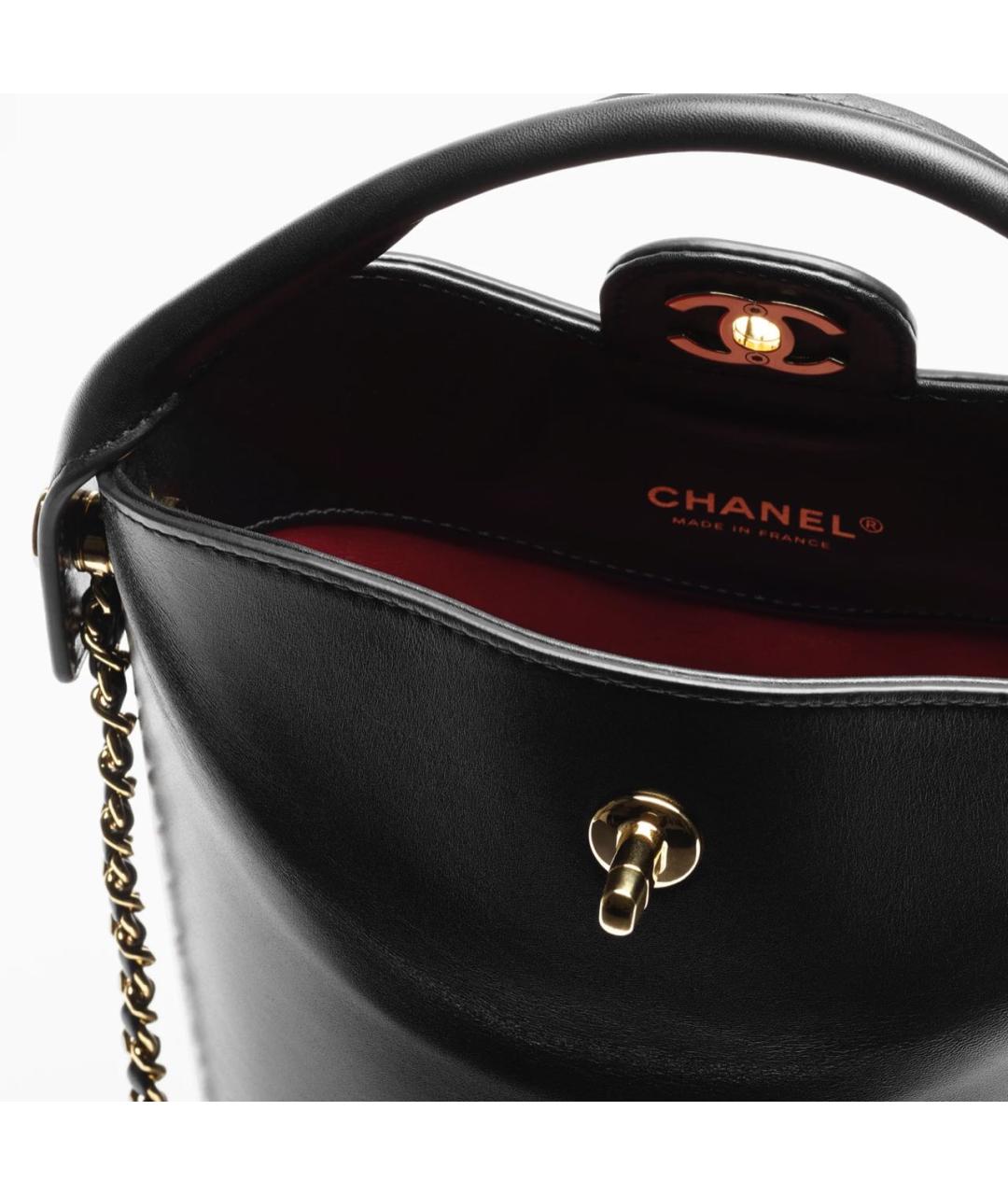 CHANEL Черная кожаная сумка через плечо, фото 7