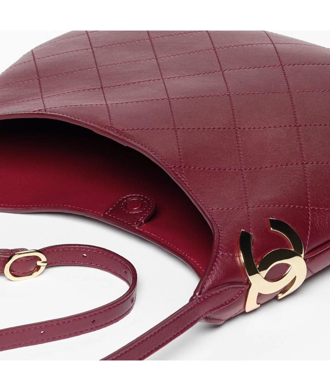 CHANEL Бордовая кожаная сумка тоут, фото 7