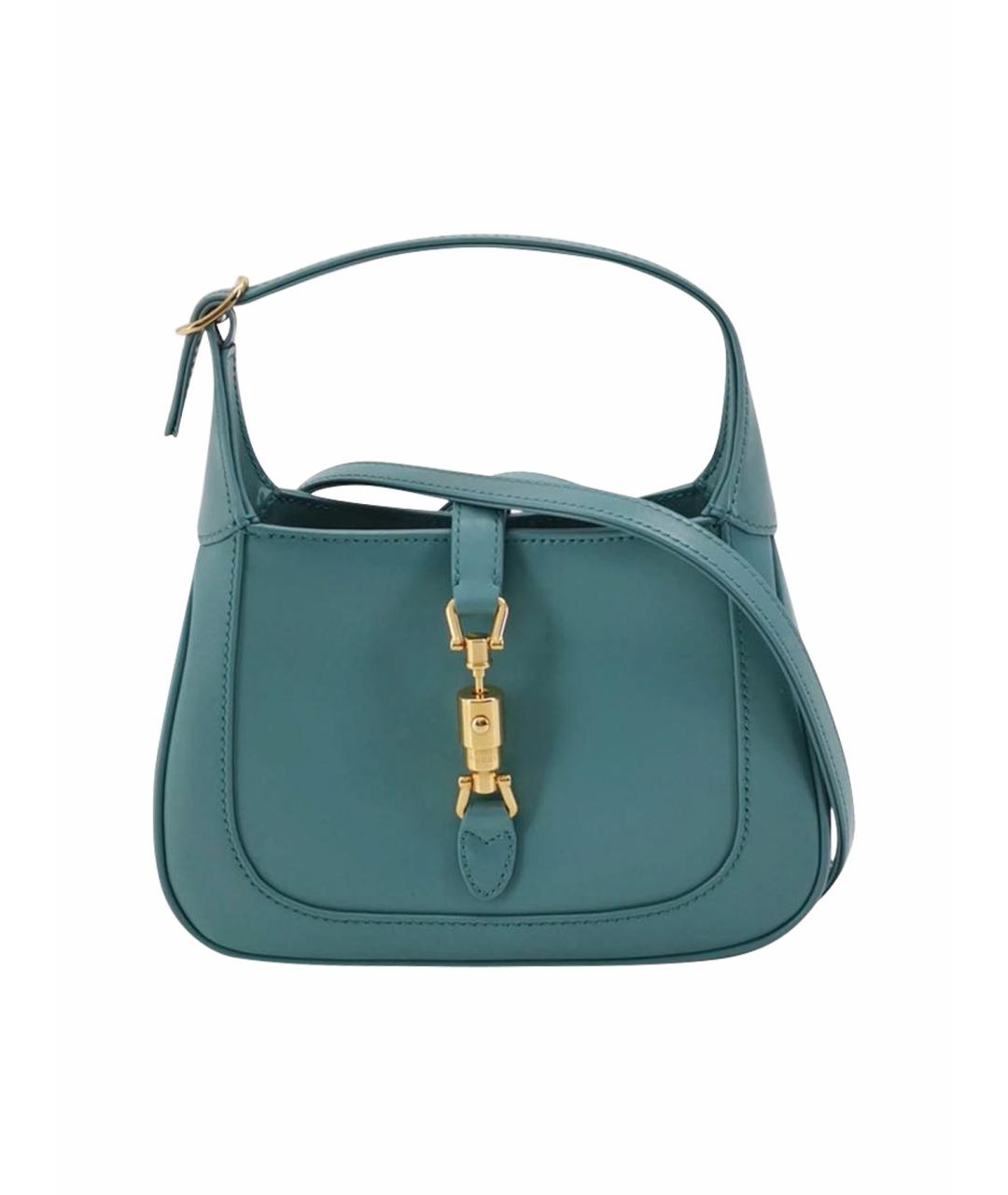 GUCCI Бирюзовая кожаная сумка через плечо, фото 1