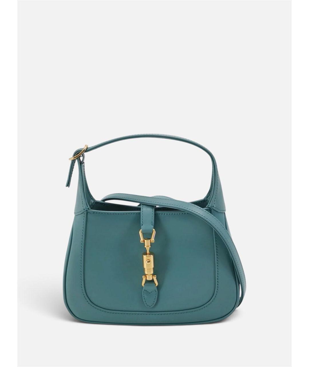 GUCCI Бирюзовая кожаная сумка через плечо, фото 9