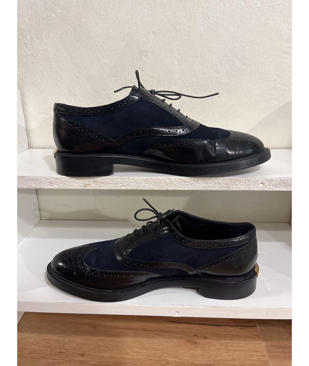BURBERRY Черные кожаные брогги и оксфорды, фото 9