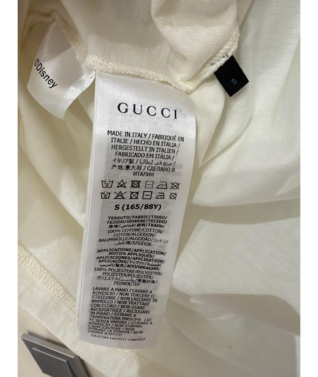 GUCCI Белая хлопковая футболка, фото 3