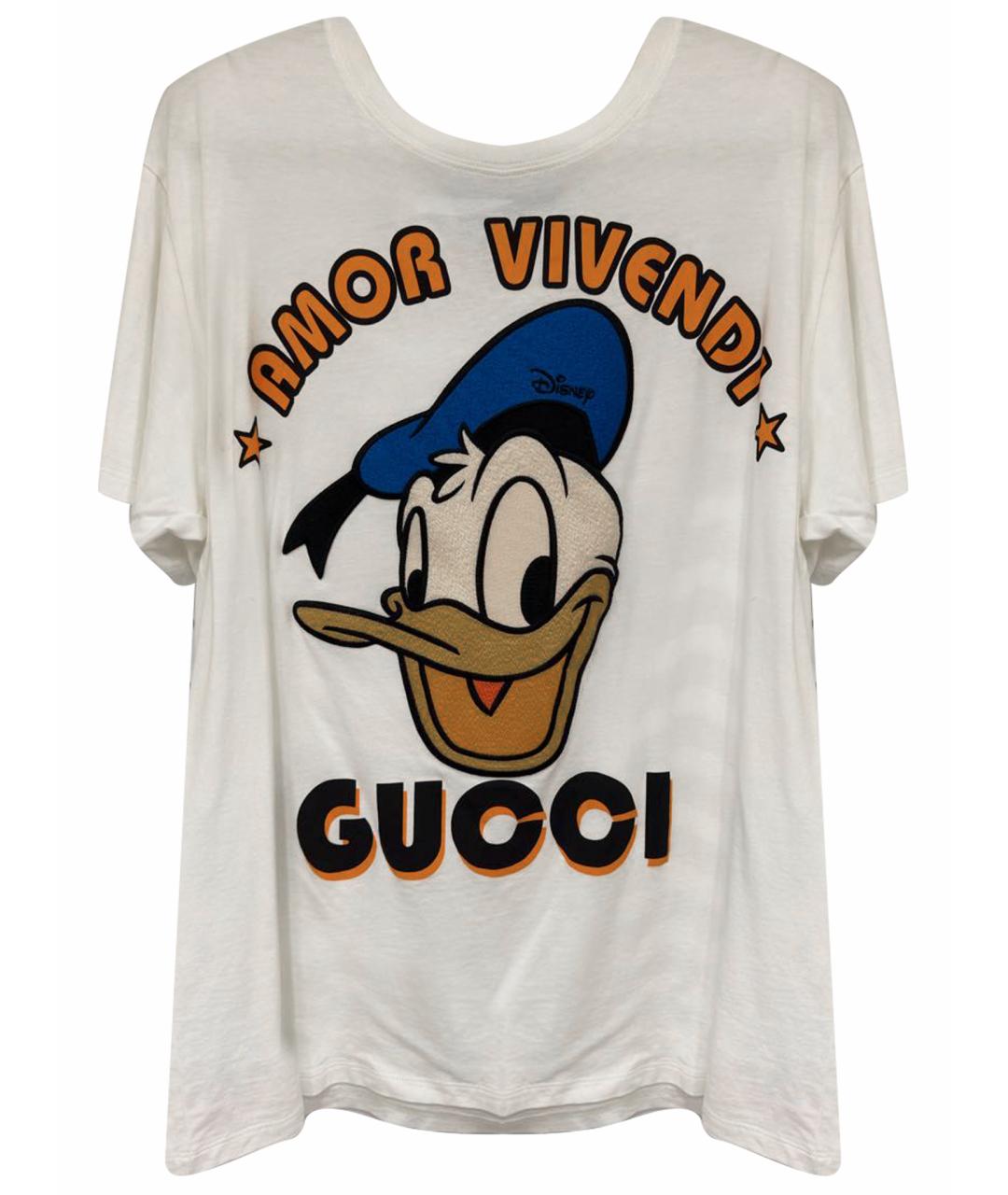 GUCCI Белая хлопковая футболка, фото 1