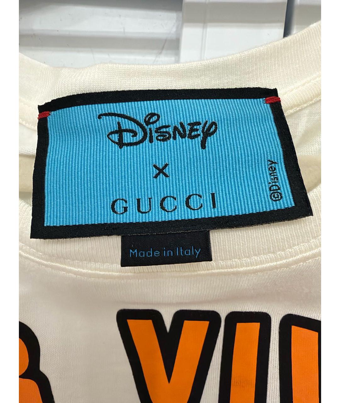 GUCCI Белая хлопковая футболка, фото 2