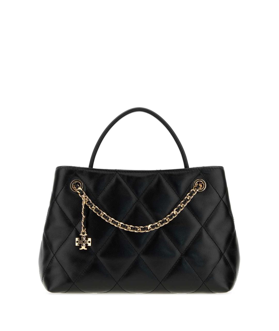 TORY BURCH Черная кожаная сумка тоут, фото 1