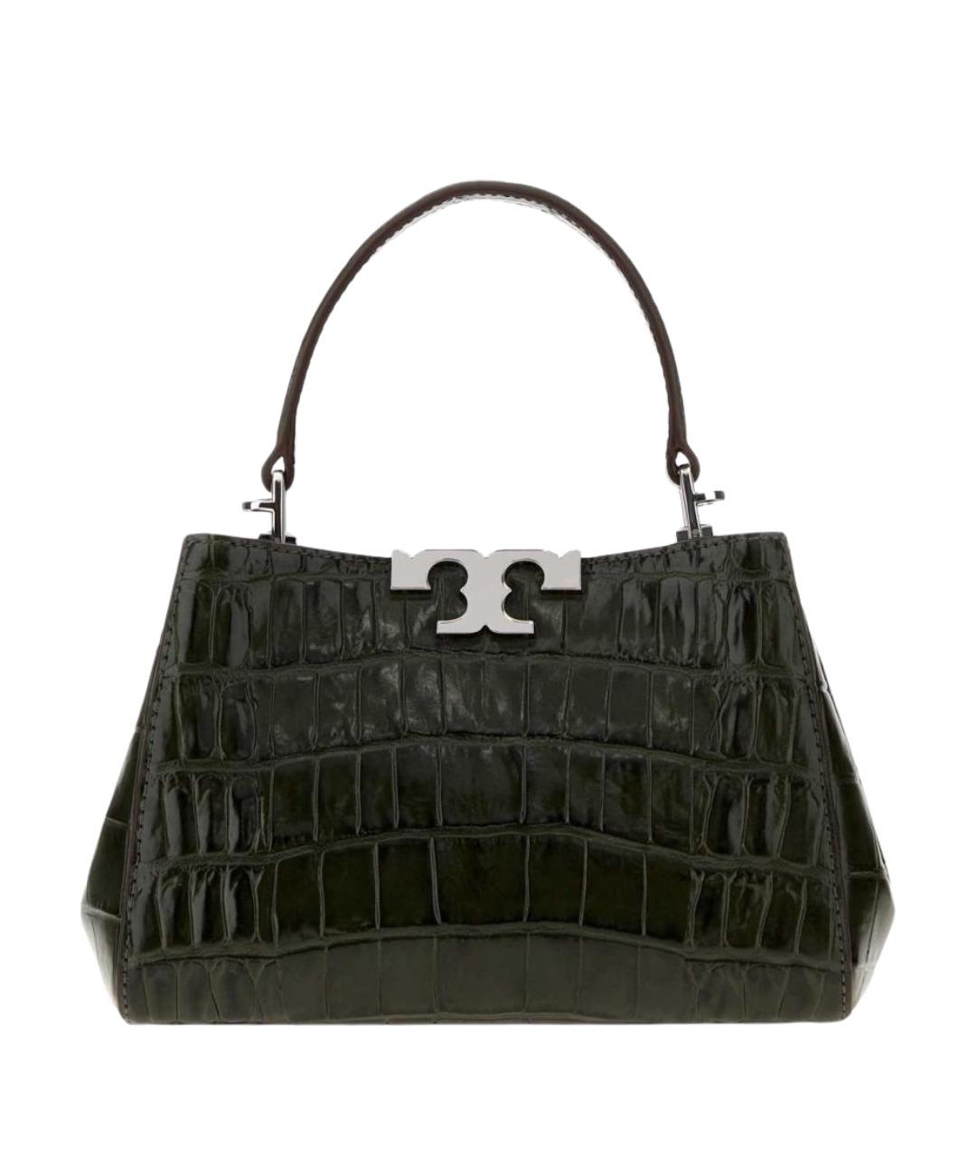 TORY BURCH Зеленая кожаная сумка с короткими ручками, фото 1