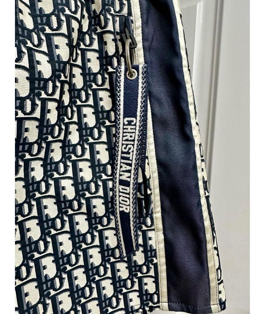 CHRISTIAN DIOR Синие полиэстеровые шорты, фото 4