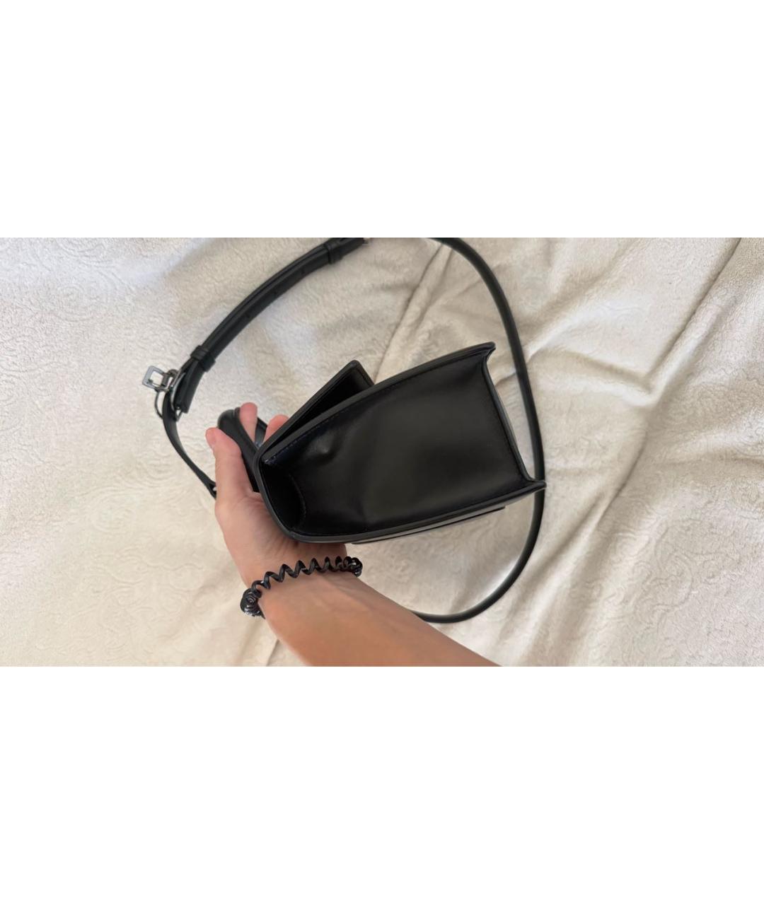 OFF-WHITE Черная кожаная сумка через плечо, фото 4