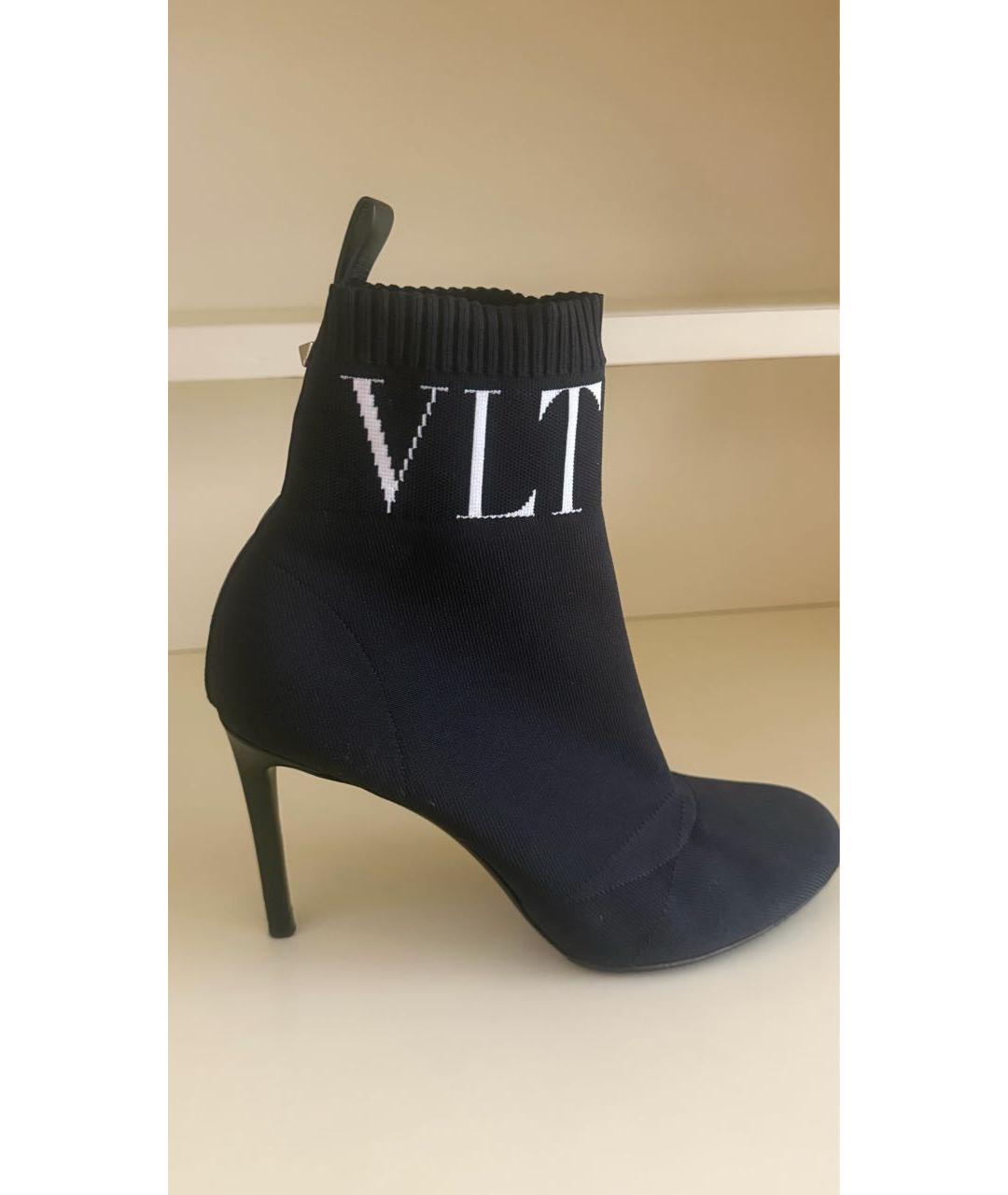 VALENTINO Черные текстильные ботильоны, фото 6