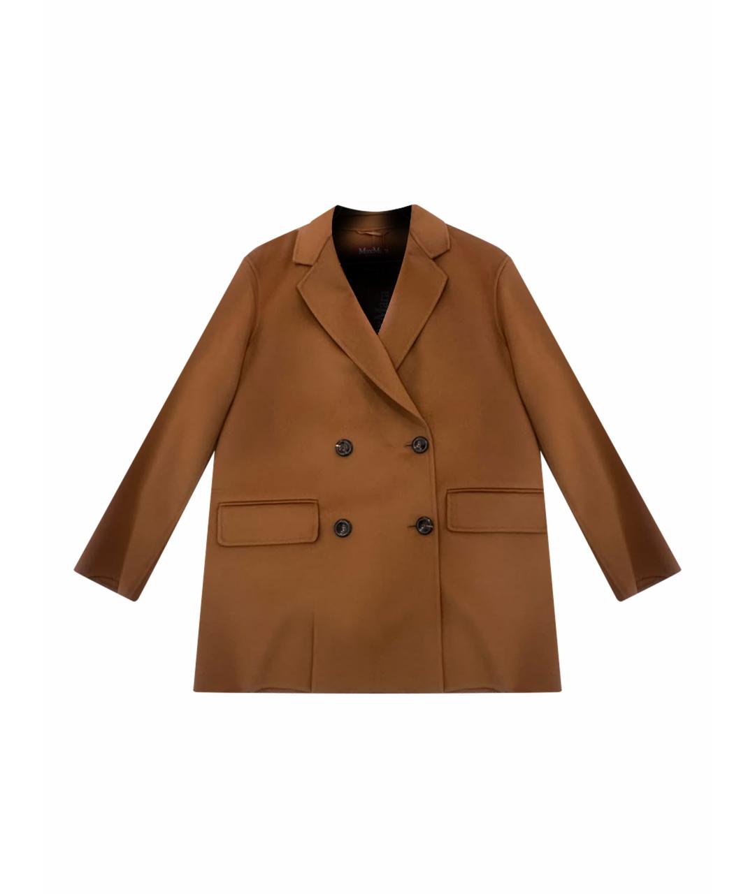 MAX MARA STUDIO Коричневое шерстяное пальто, фото 1