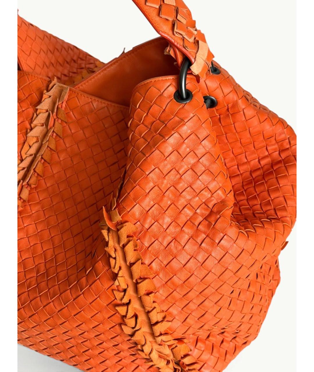 BOTTEGA VENETA Оранжевая кожаная сумка через плечо, фото 5