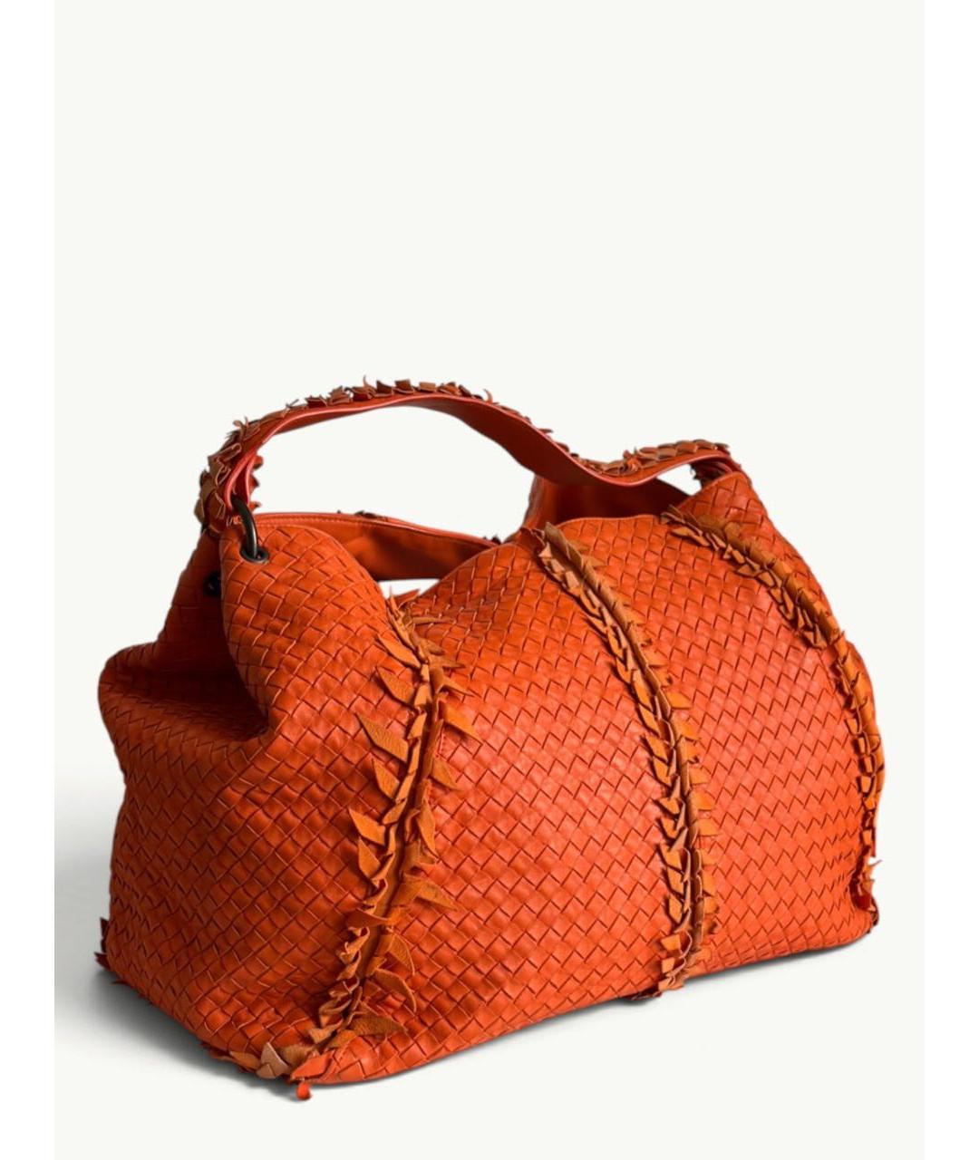 BOTTEGA VENETA Оранжевая кожаная сумка через плечо, фото 3