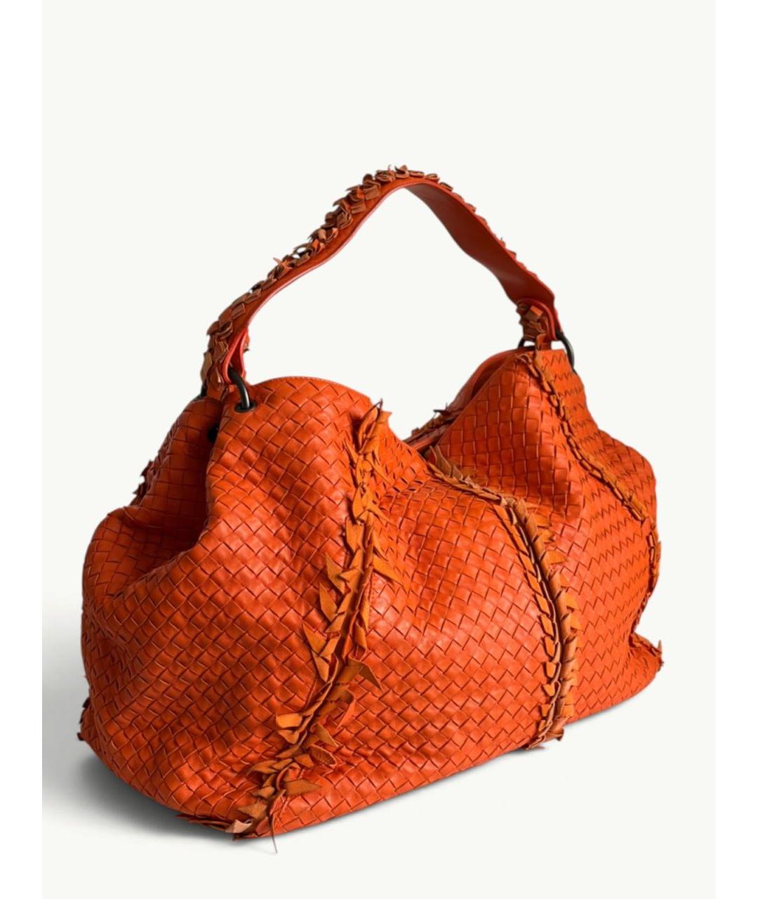 BOTTEGA VENETA Оранжевая кожаная сумка через плечо, фото 2