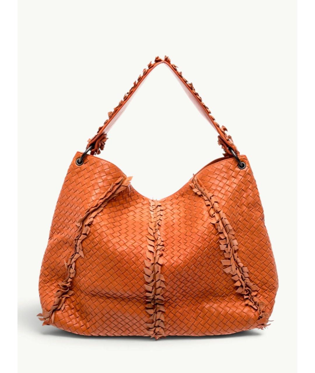 BOTTEGA VENETA Оранжевая кожаная сумка через плечо, фото 9
