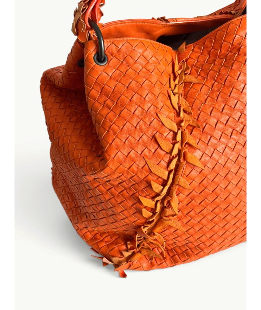 BOTTEGA VENETA Оранжевая кожаная сумка через плечо, фото 4
