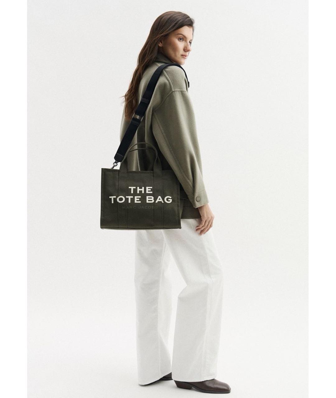 MARC JACOBS Хаки тканевая сумка тоут, фото 4
