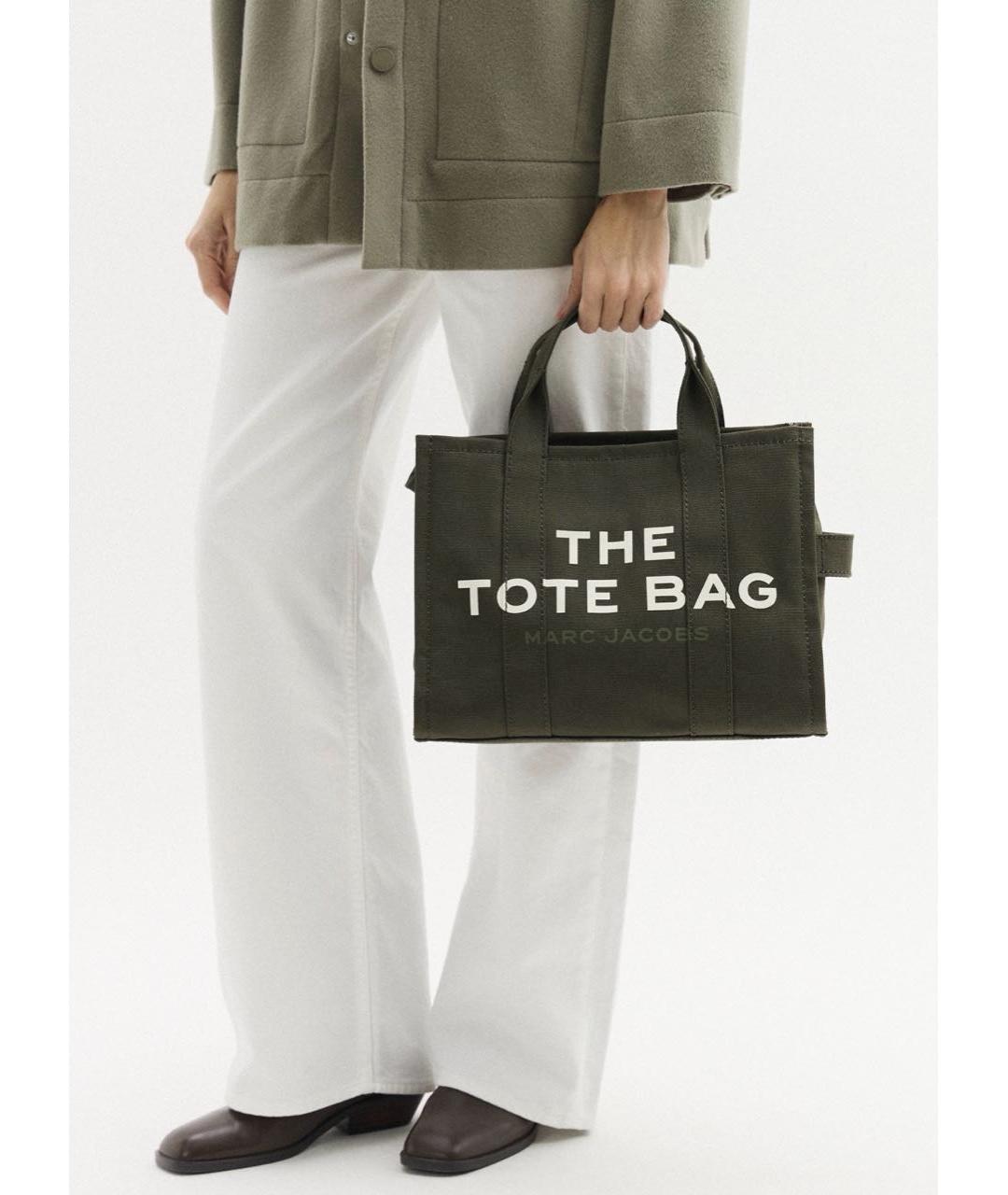 MARC JACOBS Хаки тканевая сумка тоут, фото 5