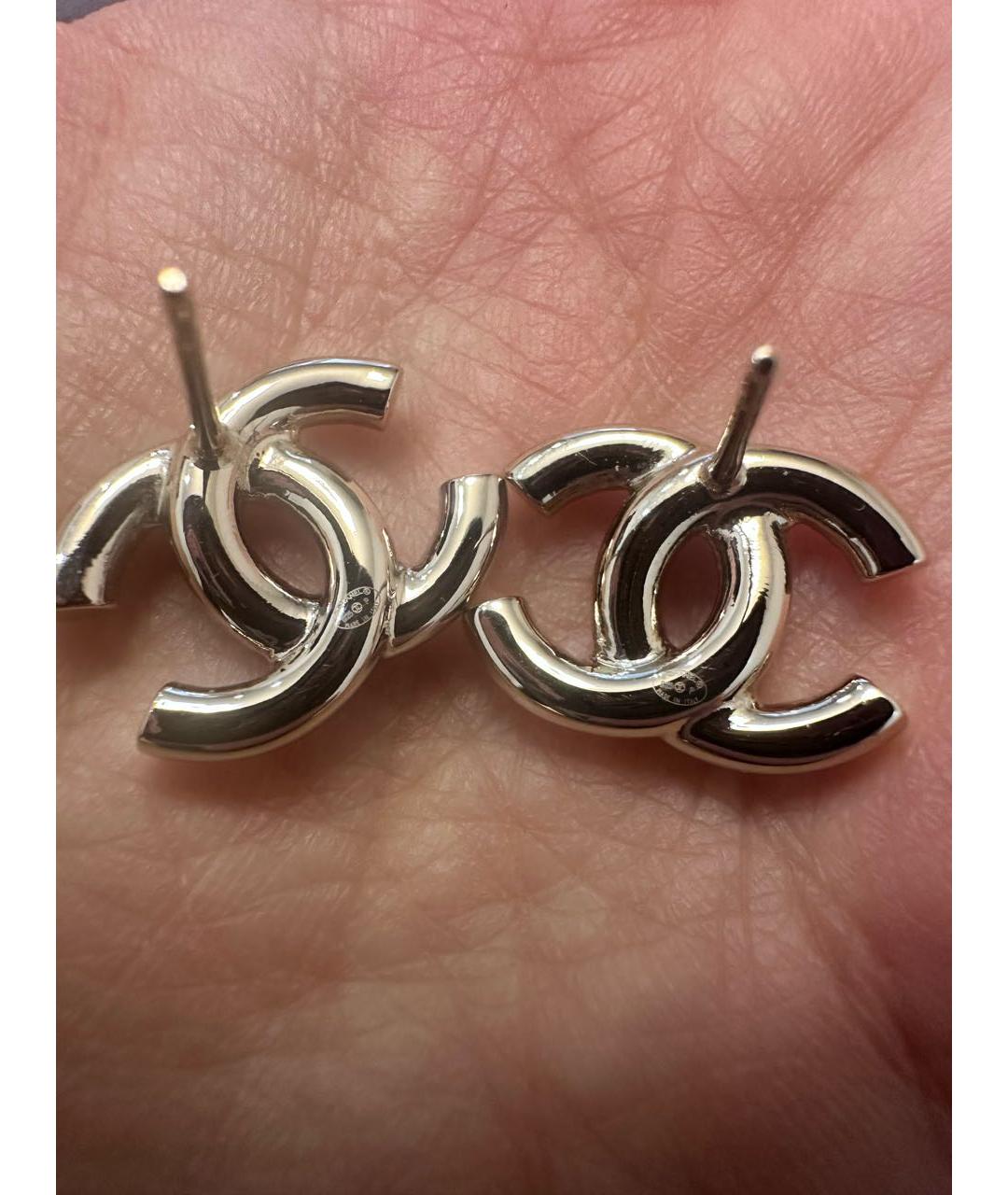 CHANEL Золотые латунные серьги, фото 2