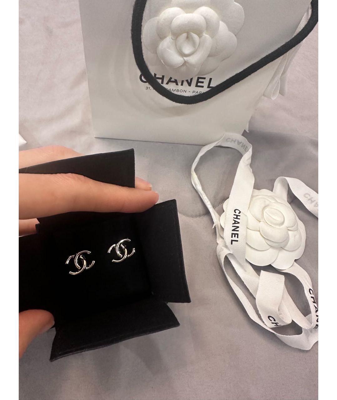 CHANEL Золотые латунные серьги, фото 5