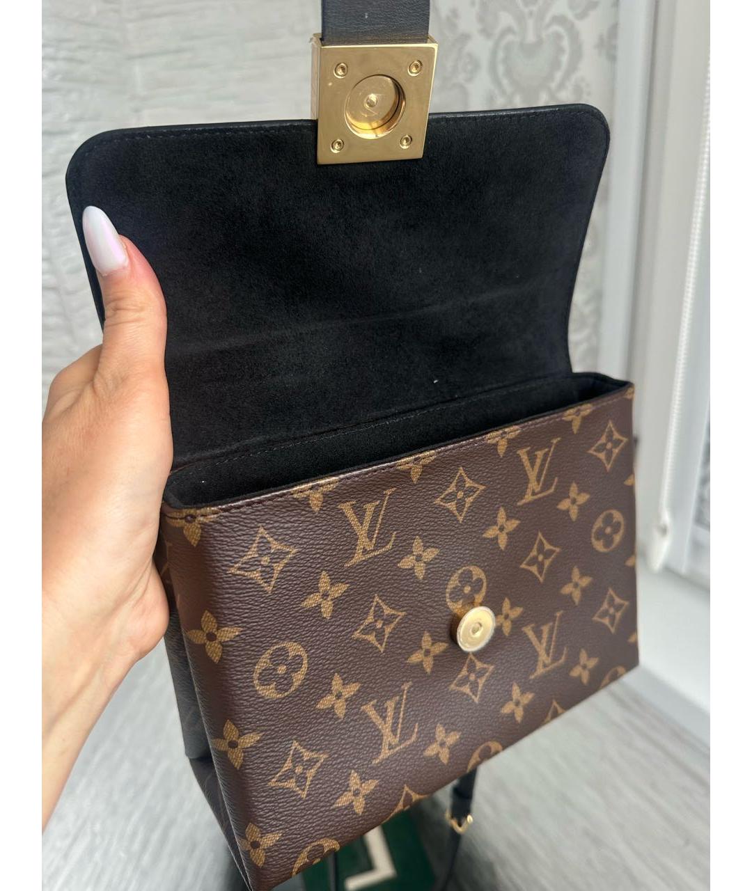 LOUIS VUITTON Коричневая сумка с короткими ручками из канвы, фото 4