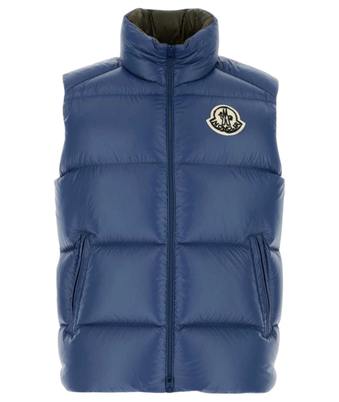 MONCLER Синий нейлоновый жилет, фото 1