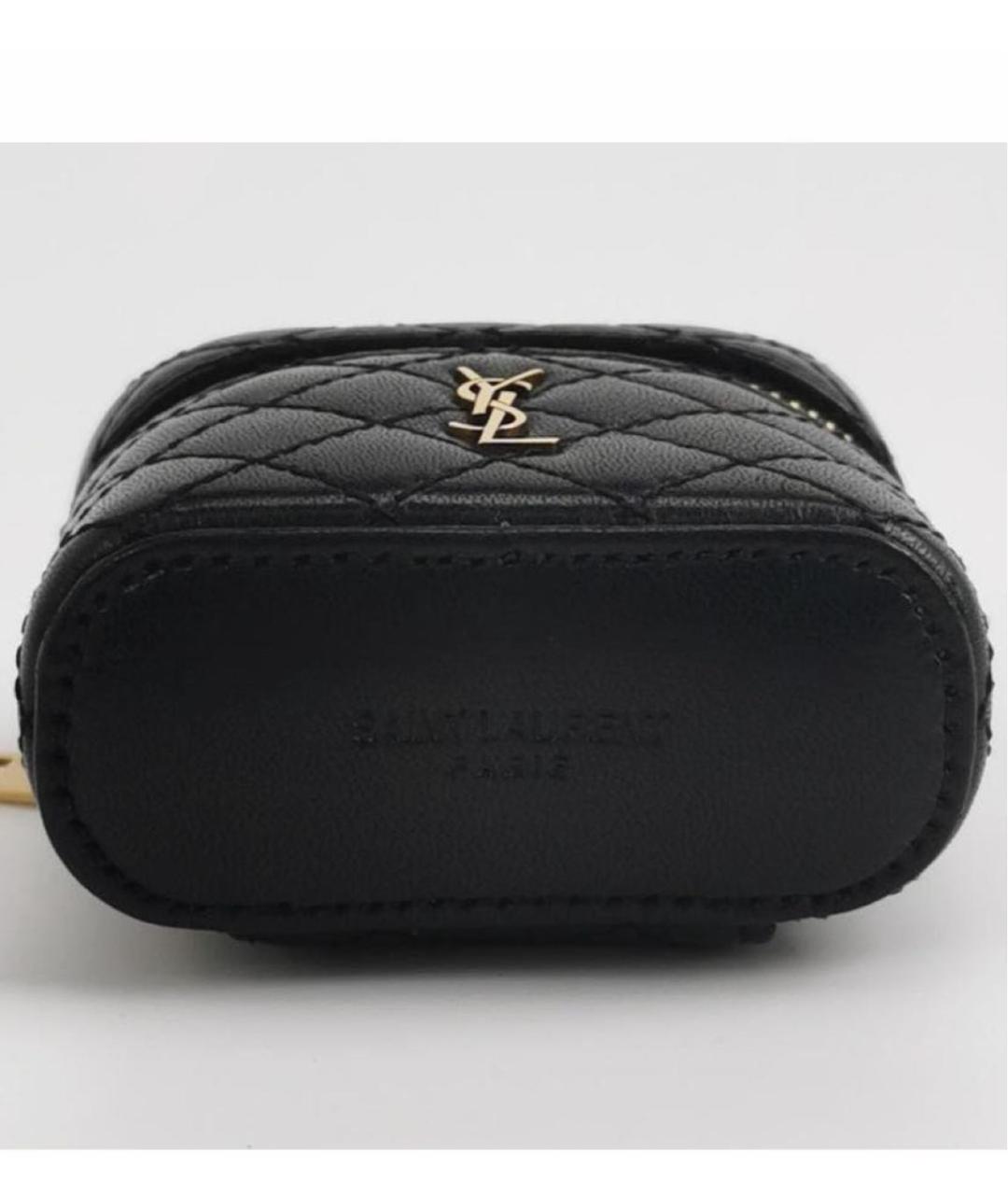 SAINT LAURENT Черная кожаная сумка с короткими ручками, фото 4