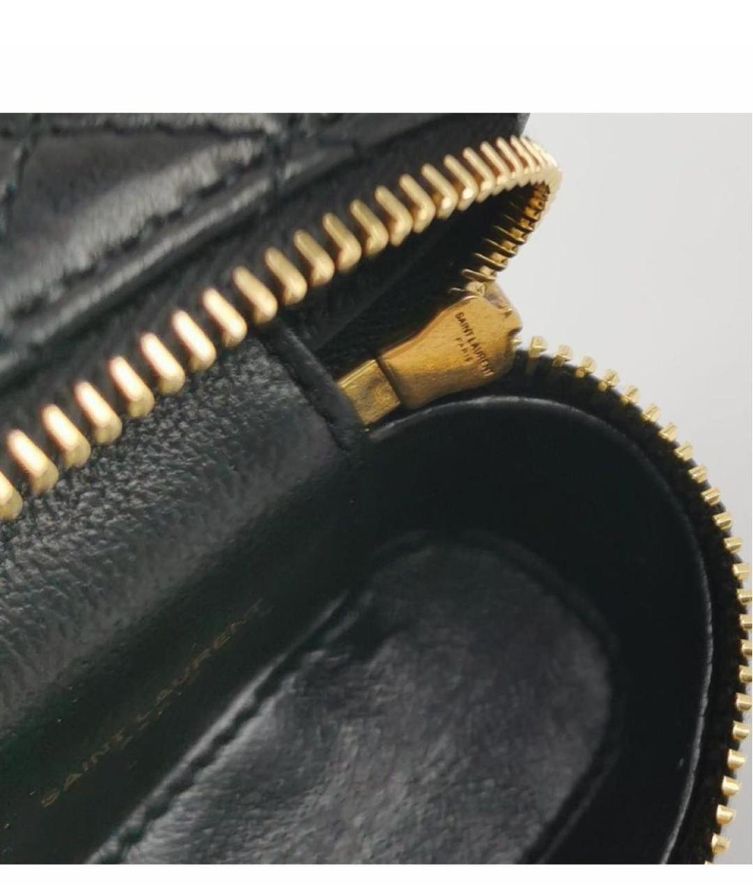 SAINT LAURENT Черная кожаная сумка с короткими ручками, фото 5