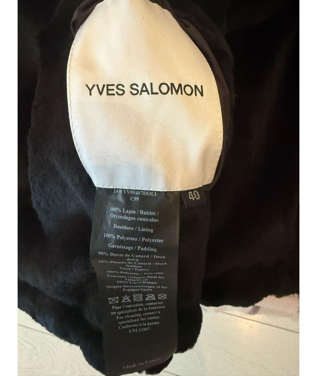 YVES SALOMON Черная полиэстеровая куртка, фото 4