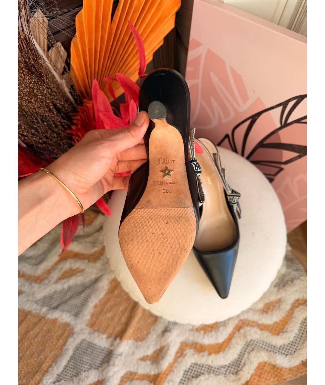 CHRISTIAN DIOR Черные кожаные туфли, фото 6