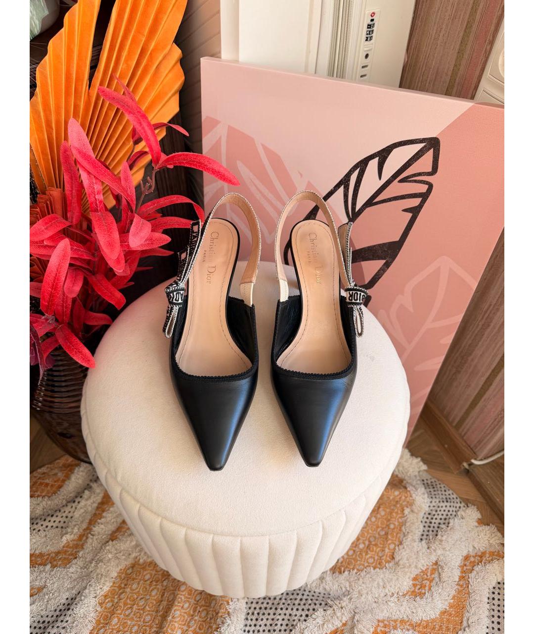 CHRISTIAN DIOR Черные кожаные туфли, фото 2