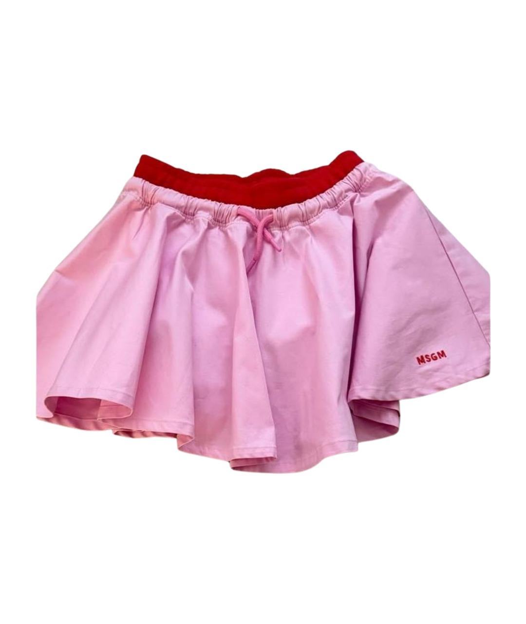 MSGM KIDS Розовая хлопковая юбка, фото 1