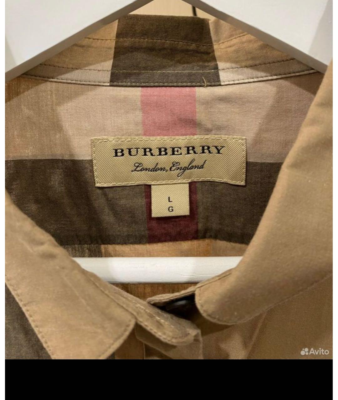 BURBERRY Бежевая хлопковая рубашка, фото 3