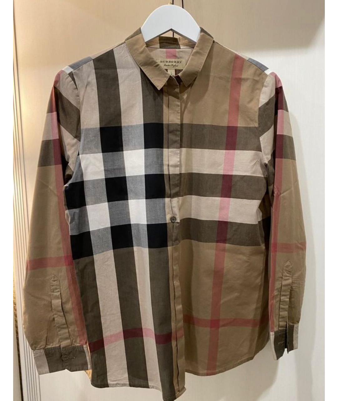 BURBERRY Бежевая хлопковая рубашка, фото 5
