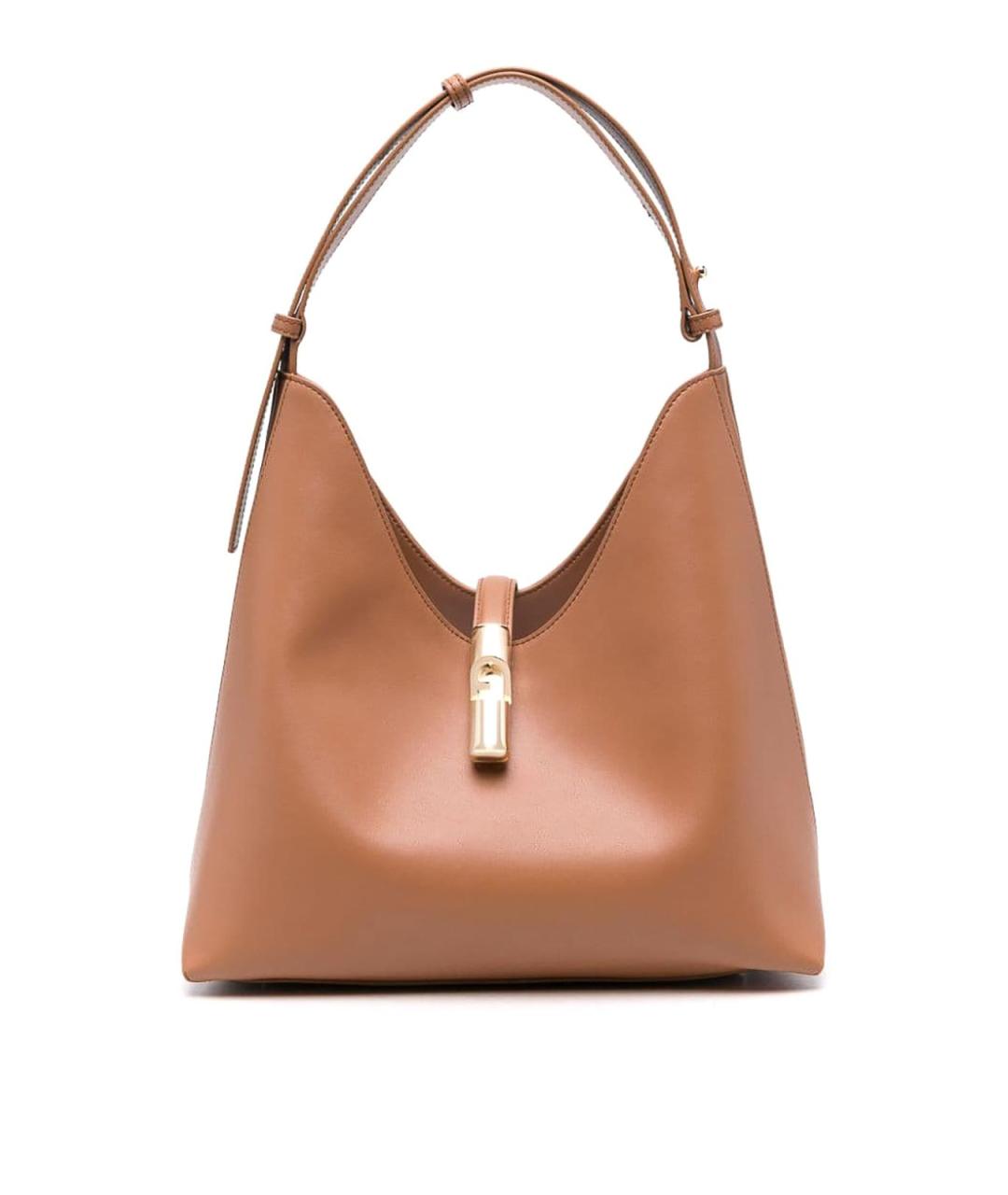 FURLA Коричневая кожаная сумка через плечо, фото 1