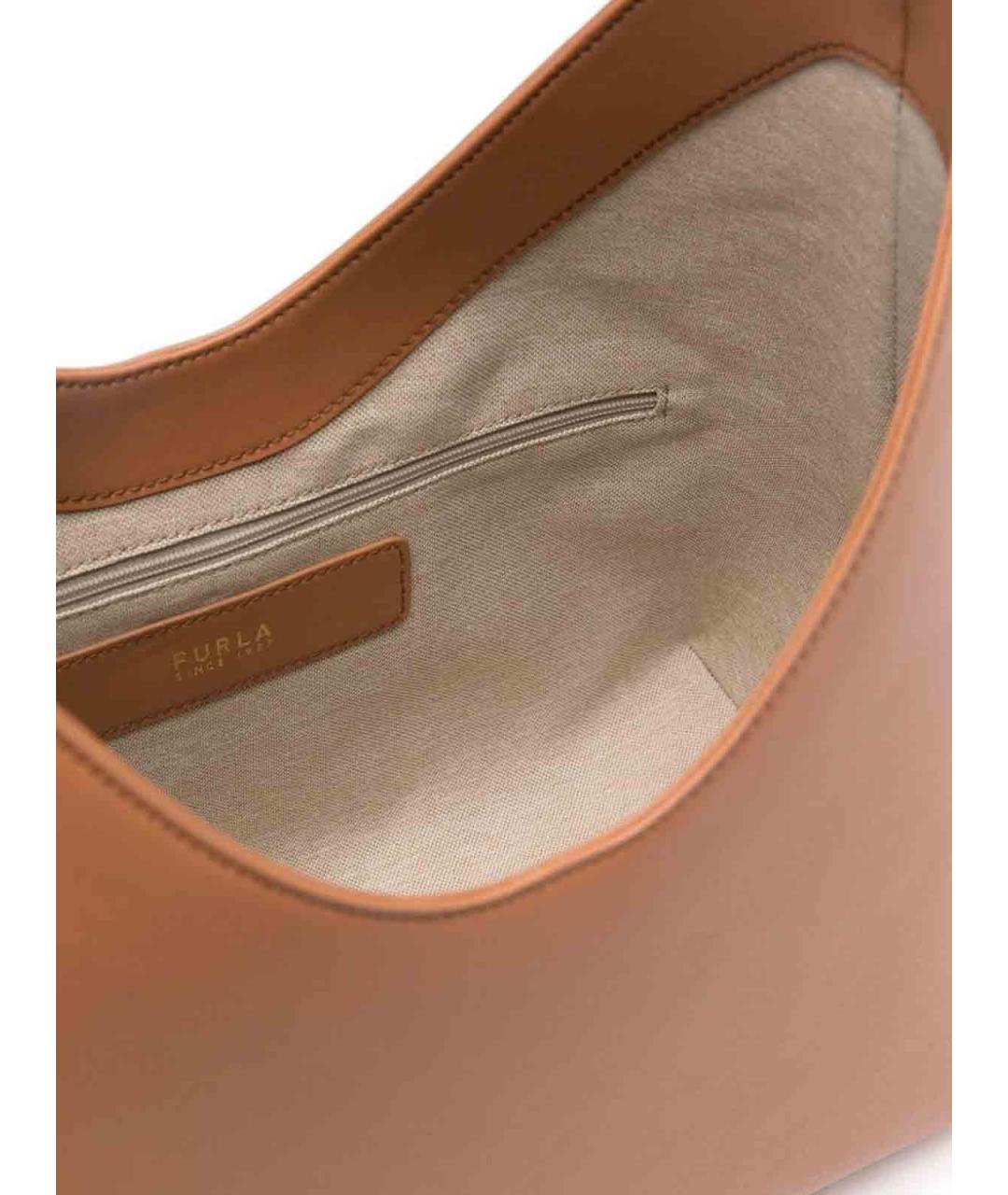 FURLA Коричневая кожаная сумка через плечо, фото 4