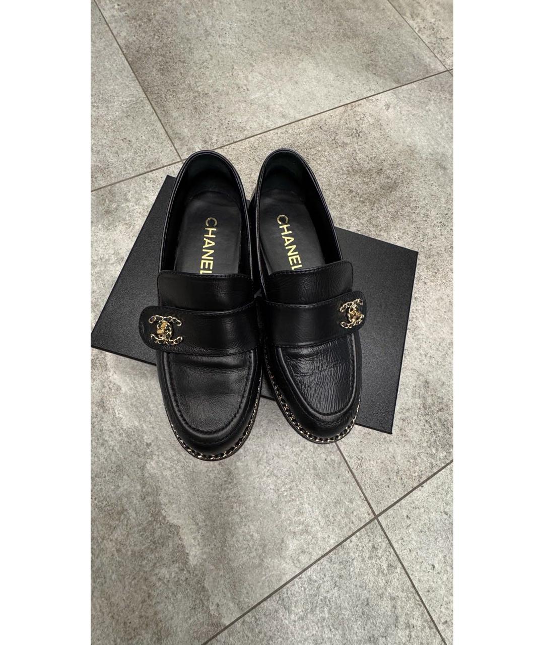 CHANEL Черные кожаные лоферы, фото 2