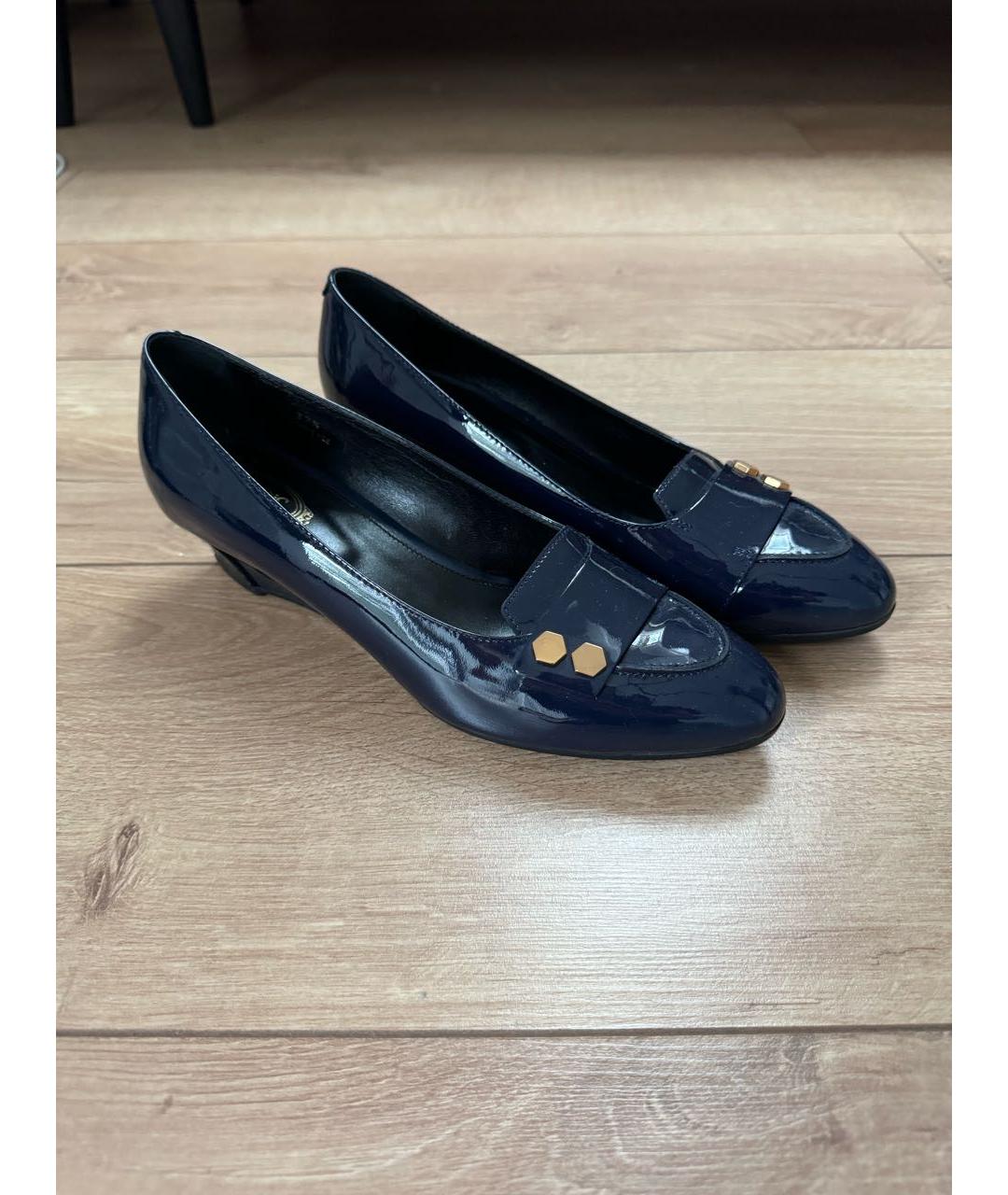 TOD'S Темно-синие туфли из лакированной кожи, фото 4