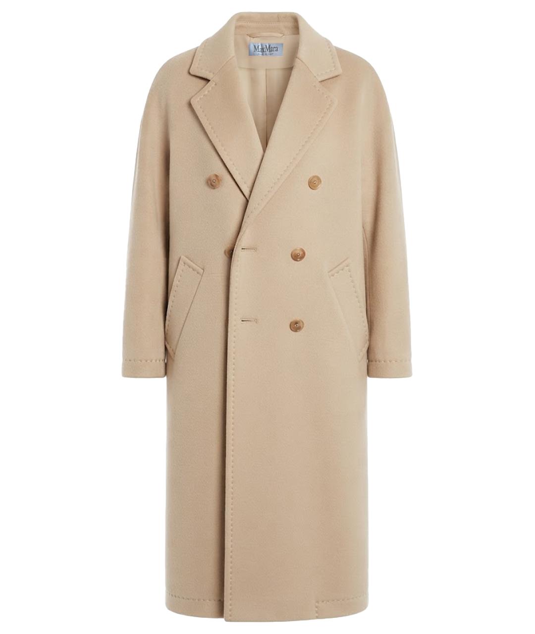MAX MARA Бежевое хлопко-эластановое пальто, фото 1
