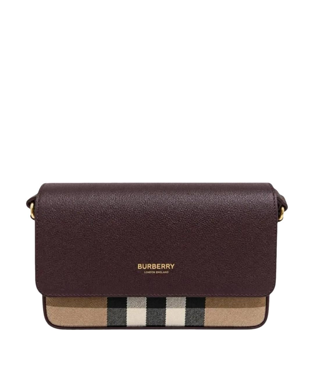 BURBERRY Бордовая кожаная сумка через плечо, фото 1