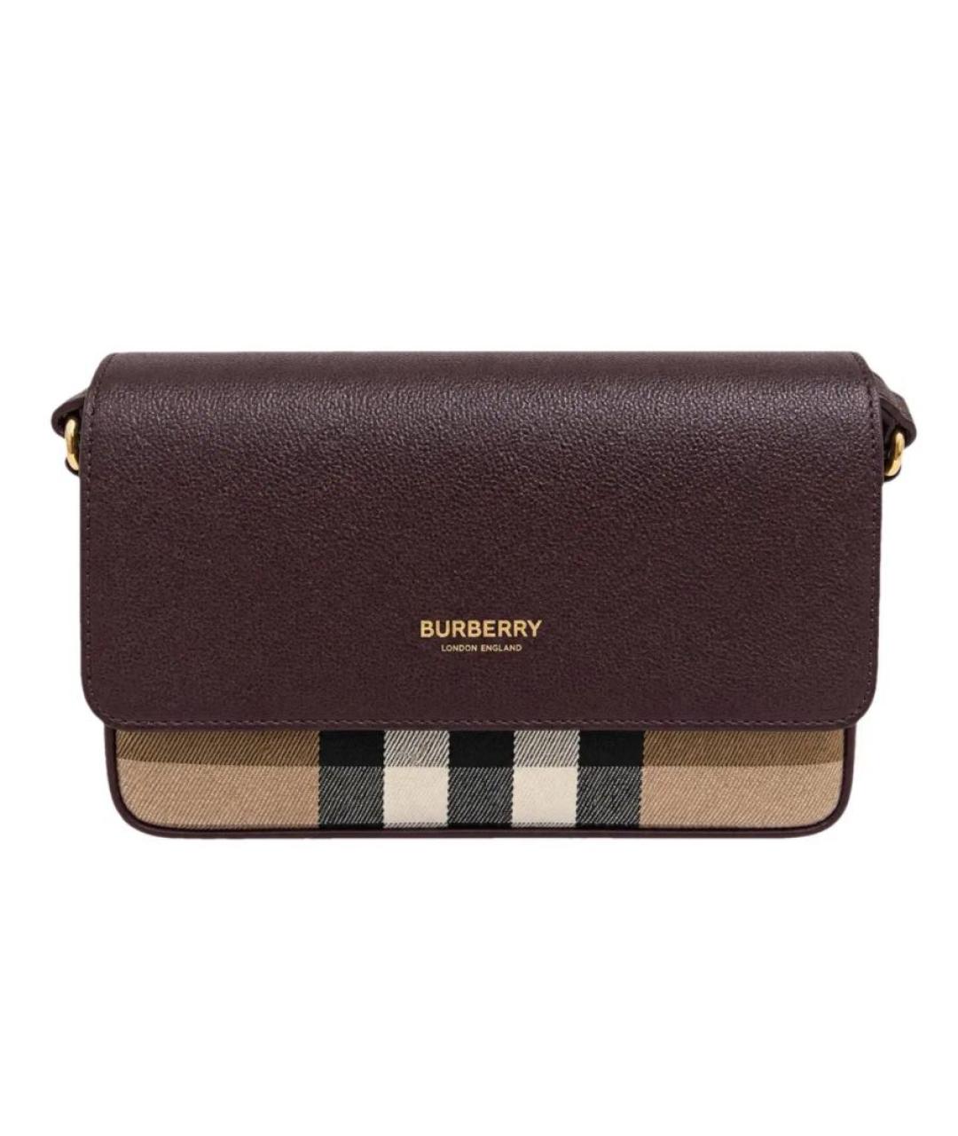 BURBERRY Бордовая кожаная сумка через плечо, фото 6