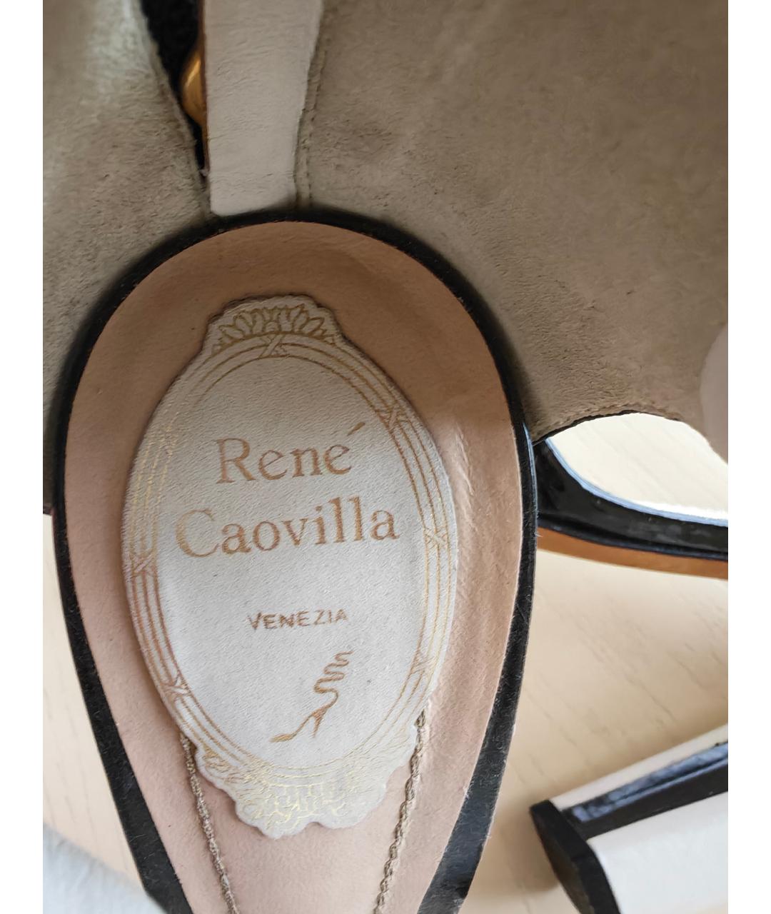 RENE CAOVILLA Белые кожаные босоножки, фото 4