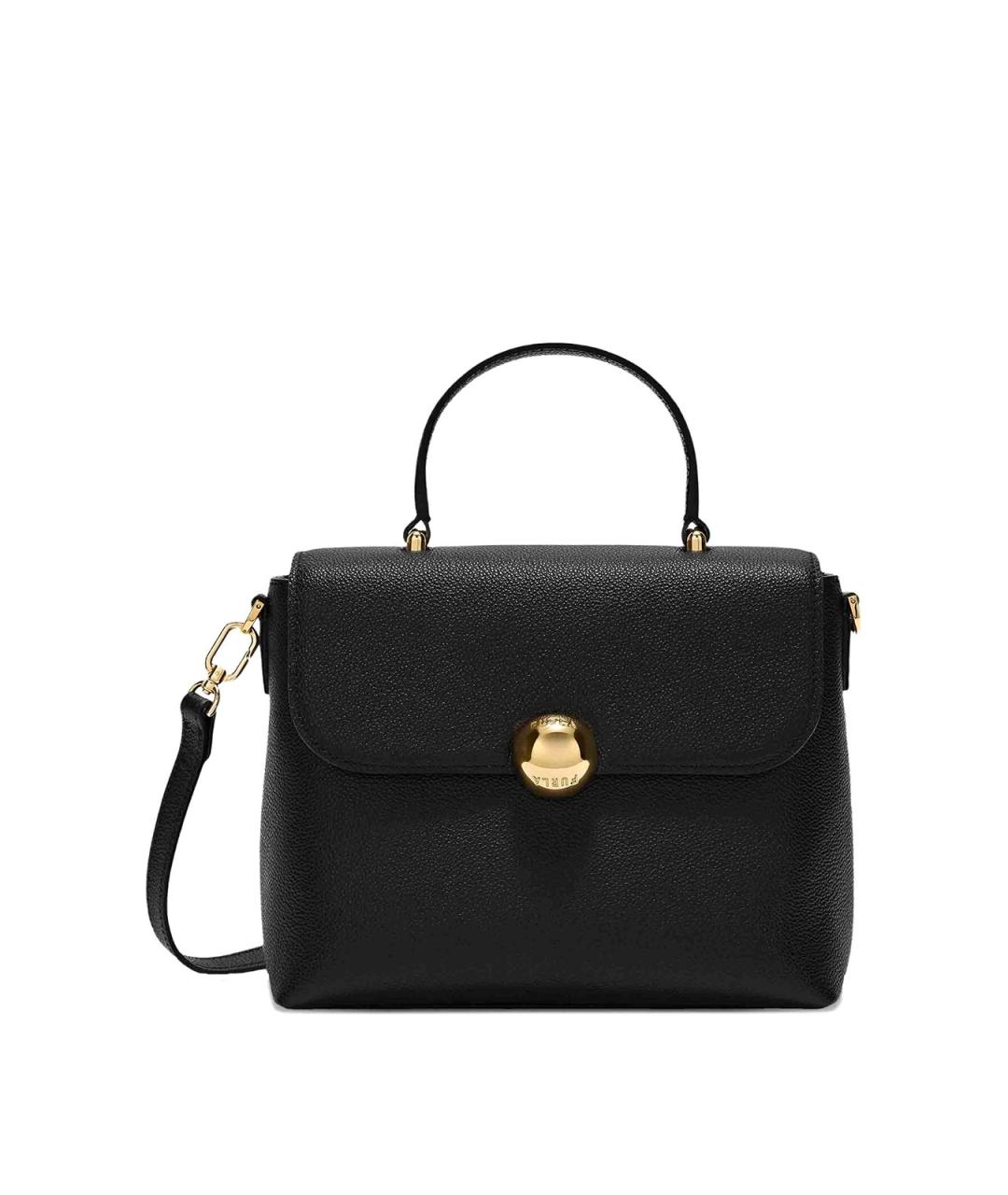 FURLA Черная кожаная сумка с короткими ручками, фото 1