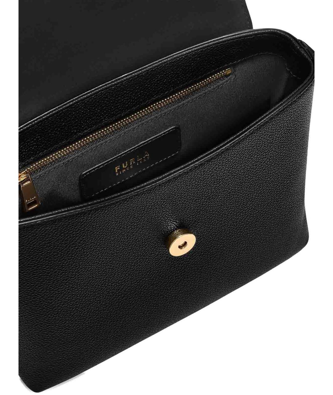 FURLA Черная кожаная сумка с короткими ручками, фото 5