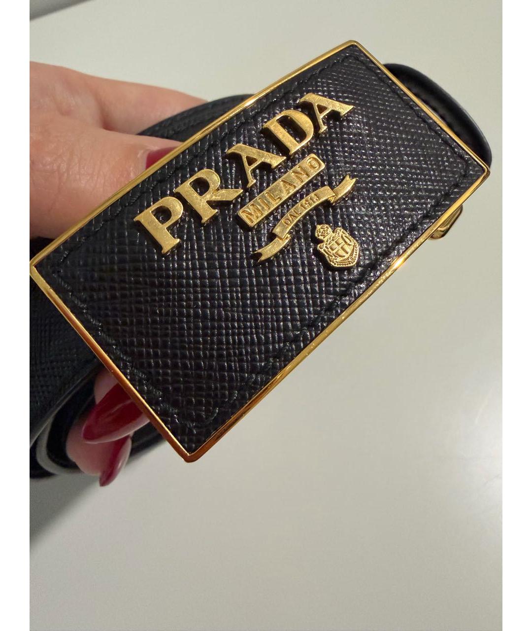 PRADA Черный кожаный ремень, фото 4