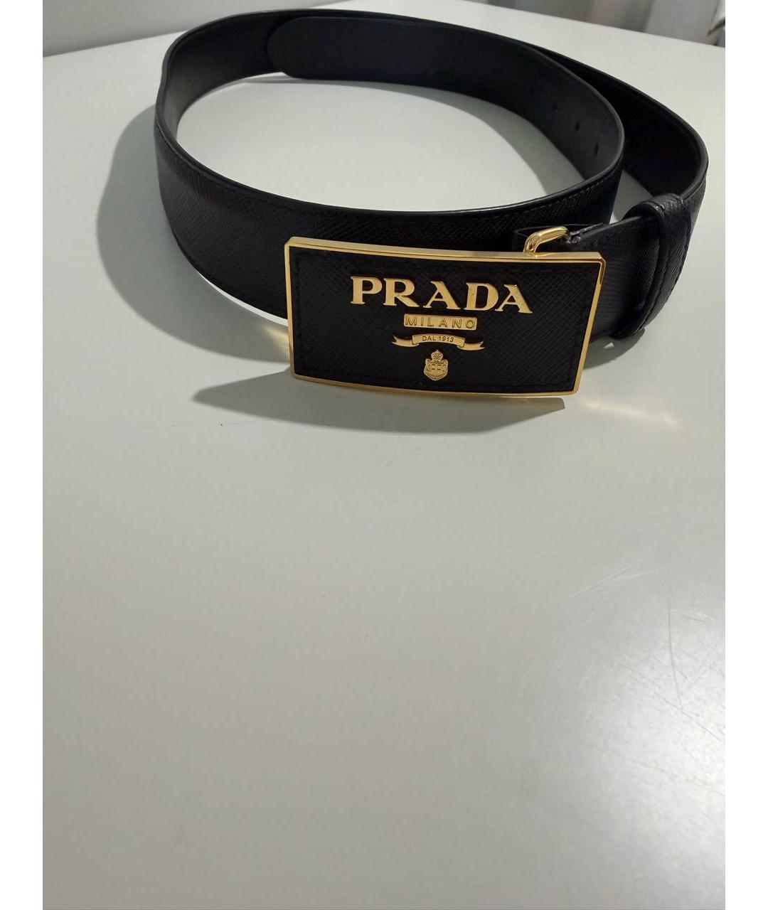 PRADA Черный кожаный ремень, фото 5