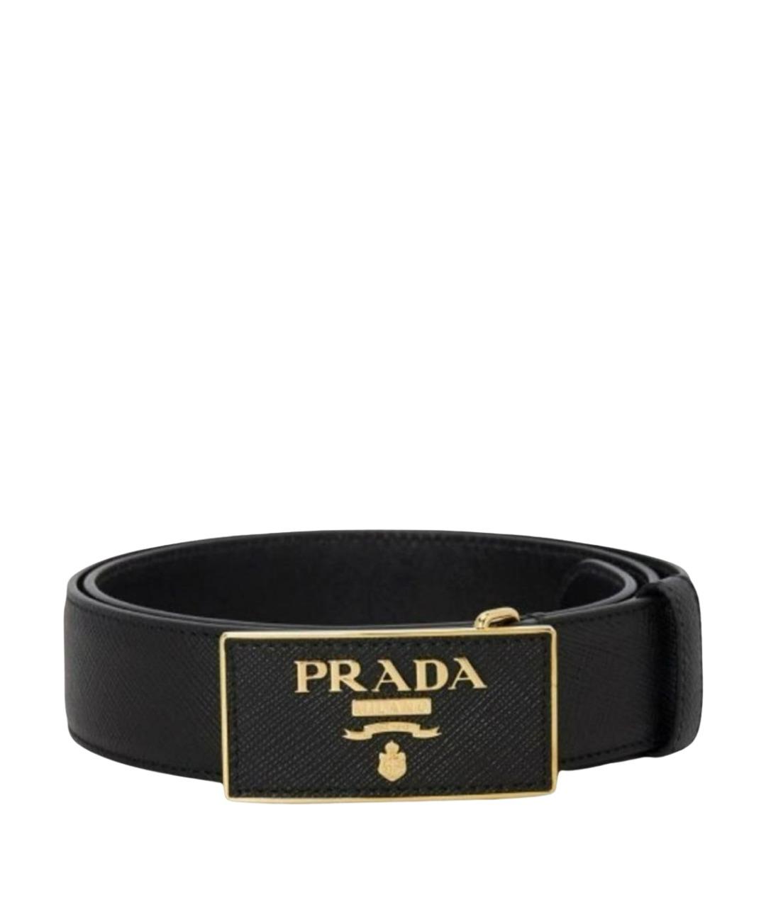 PRADA Черный кожаный ремень, фото 1