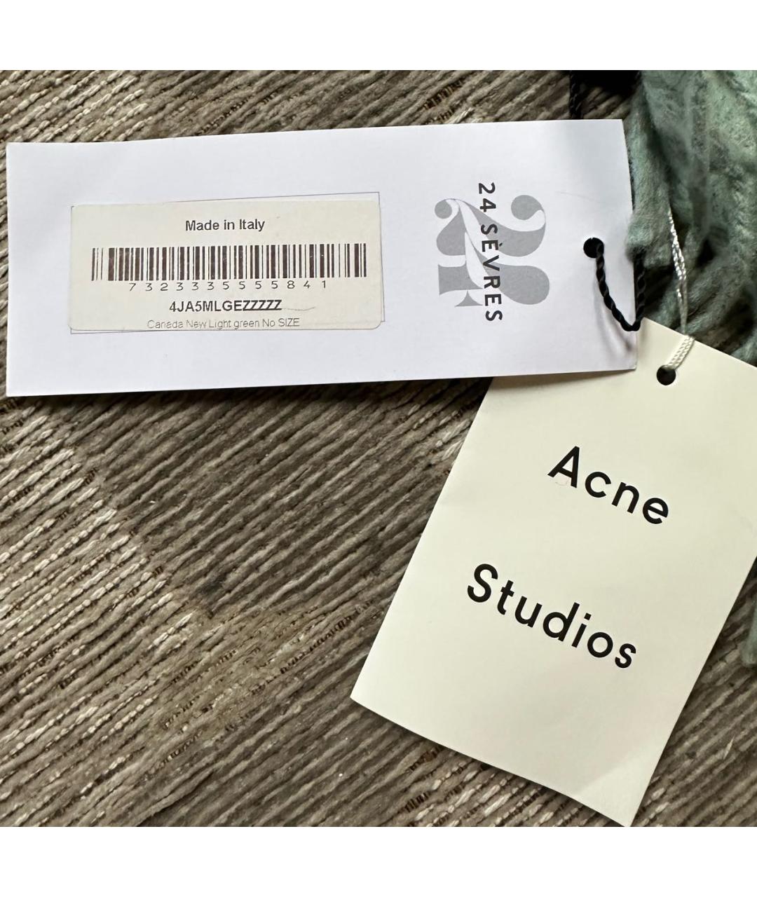 ACNE STUDIOS Бирюзовый кашемировый шарф, фото 8