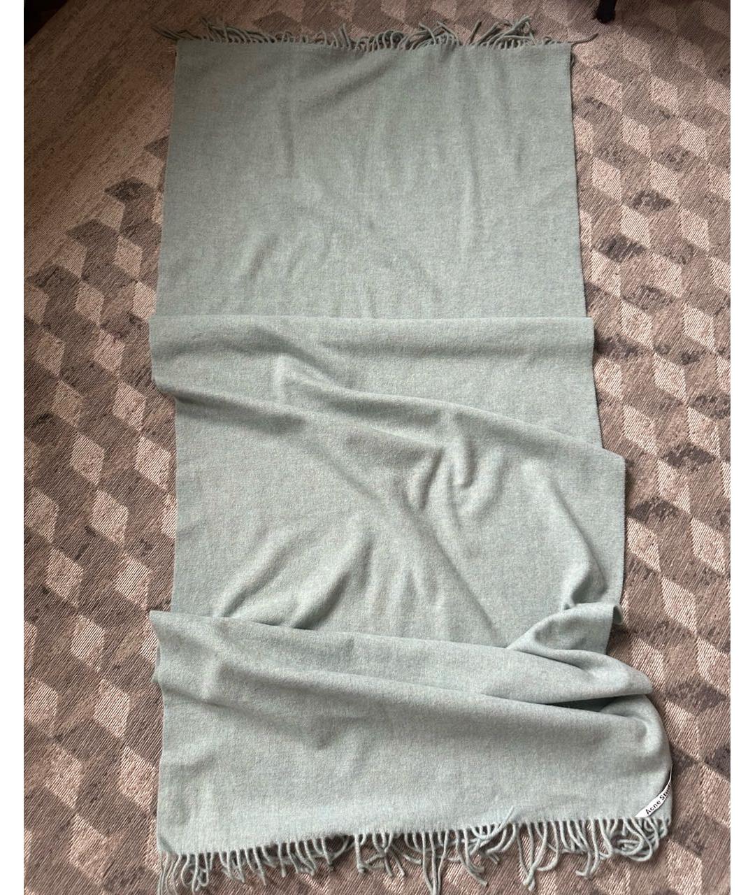 ACNE STUDIOS Бирюзовый кашемировый шарф, фото 5
